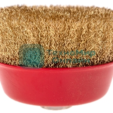 Щетка чашечная для УШМ Kranz латунированная проволока 100 мм М14