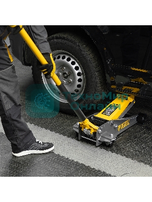 Домкрат гидравлический подкатной Denzel 3 т, 125-470 мм, быстрый подъем, проф.