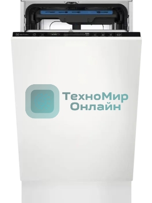 Встраиваемая посудомоечная машина ELECTROLUX EEG63400L/Встраиваемая узкая посудомоечная машина, загрузка на 10 комплектов посуды, сенсорное управление, 8 программ, 44.6x55x82 см, черный, сушка: стандартная (конденсация), индикация на полу: проекция дисплея