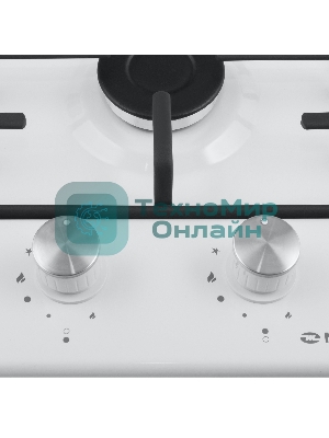 Газовая варочная панель Maunfeld EGHE.32.3EW/G, 2 конфорки, эмалированная сталь, белый