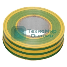 Изолента IEK UIZ-13-10-K52 0,13х15 мм желто-зеленая 20 метров
