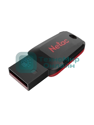 Флешка USB Netac U197 (NT03U197N-032G-20BK), 32Gb, USB 2.0, R/W 25/10, черный/красный