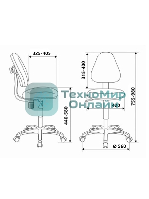 Кресло детское Бюрократ KD-4 голубой Sticks 06 крестовина пластик