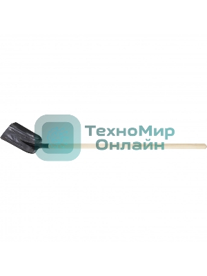 Лопата совковая, 230х280х1400 мм, ребра жесткости, деревянный черенок Россия