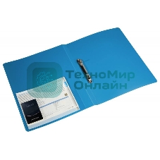 Папка на 2-х кольцах Бюрократ -0812/2RBLUE A4, пластик, 0.8мм корешок 40мм, внутренний и торцевой карман, синий