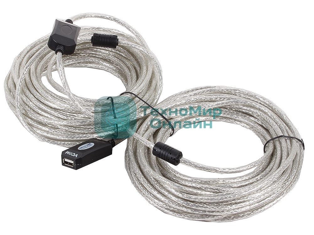 Кабель-адаптер VCOM VUS7049-20M USB2.0-repeater, удлинительный активный <Am-->Af 20м