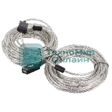 Кабель-адаптер VCOM VUS7049-20M USB2.0-repeater, удлинительный активный <Am-->Af 20м