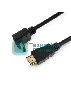 Кабель Cablexpert HDMI CC-HDMI490-10, 19M/19M, v2.0, медь, позол.разъемы, экран, угловой, 3м, черный, пакет