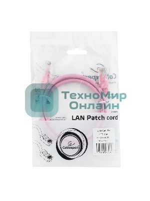 Патч-корд UTP Cablexpert cat.5e, 1м, литой, многожильный, розовый