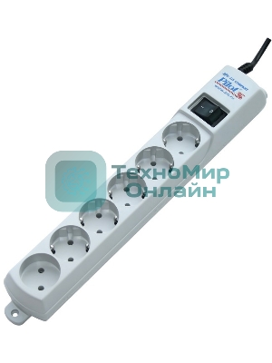 Сетевой фильтр Pilot S S7M 6 розеток 5 евро 7 метров