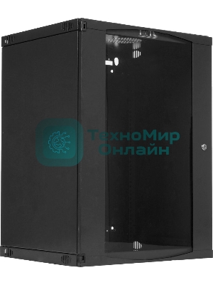 Шкаф настенный Next, 18U 550x450, стеклянная дверь, черный