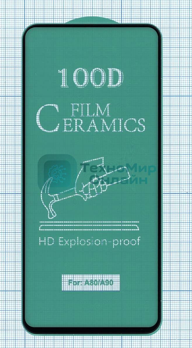Керамическая пленка (стекло) для Samsung A80/A90 черный