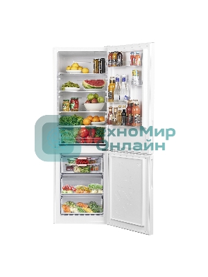 Холодильник Maunfeld MFF185NFW10 белый двухкамерный инвертор 240/100л морозилка снизу, No Frost