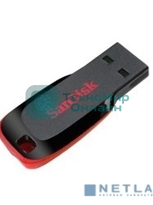Флешка USB Sandisk CZ50 Cruzer Blade (SDCZ50-008G-B35), 8Gb, USB 2.0, R/W 15/4, черный/красный