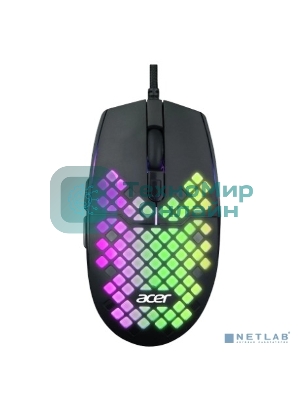Мышь проводная Acer OMW134 черный, 3200 dpi, USB, кнопки - 6