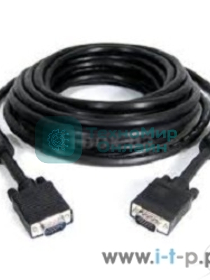 Кабель Gembird/Cablexpert VGA Premium, 15M/15M, 30м, черный, тройной экран, феррит.кольца