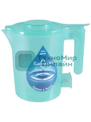 Чайник электрический Капелька, 0,5л., 600Вт, зеленый