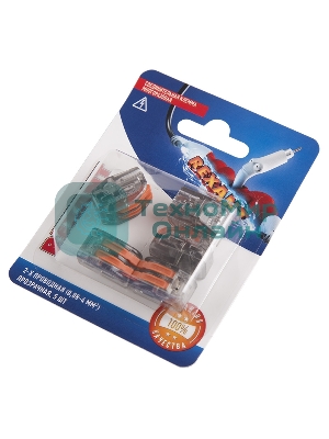 Соединительная клемма многоразовая Rexant 2-х проводная, прозрачная (0,08-4 мм²), (5 шт.)