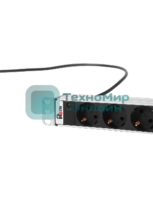 Верт. блок розеток Rem-16 с инд., 25 Shuko, 16A, алюм., 42-48U, шнур 3 м