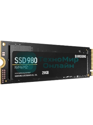 Накопитель SSD Samsung 980, 250Gb, PCIe 3.0 x4, M.2 2280, NVMe, R/W 2900/1300