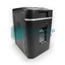 Шредер Heleos АП37-4 черный/серебристый с автоподачей (секр.P-4) фрагменты 220лист. 37лтр. скрепки скобы пл.карты