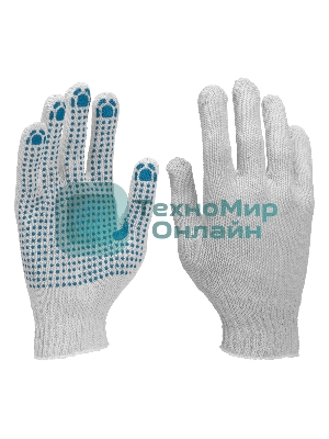 Перчатки трикотажные, с ПВХ точкой, 5 пар в упаковке, 7 класс Россия