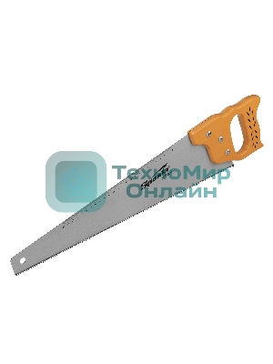 Ножовка по дереву Sparta 500 мм, 7-8 ТРI, каленый зуб, линейка, деревянная рукоятка