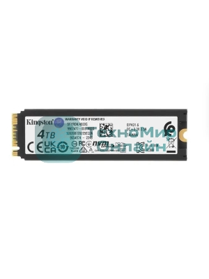 Накопитель SSD Kingston Fury Renegade, 4Tb, PCIe 4.0 x4, M.2 2280, NVMe, R/W 7300/7000, с радиатором