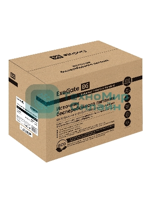 Источник бесперебойного питания (инвертор, синус, для котла) ExeGate SineTower SN-2000.LCD.AVR.3SH.1C13.RJ.USB 2000VA/1600W, чистая синусоида, LCD дисплей, AVR, 3*Schuko+1*C13, RJ45/11, USB, линейно-интерактивный, черный