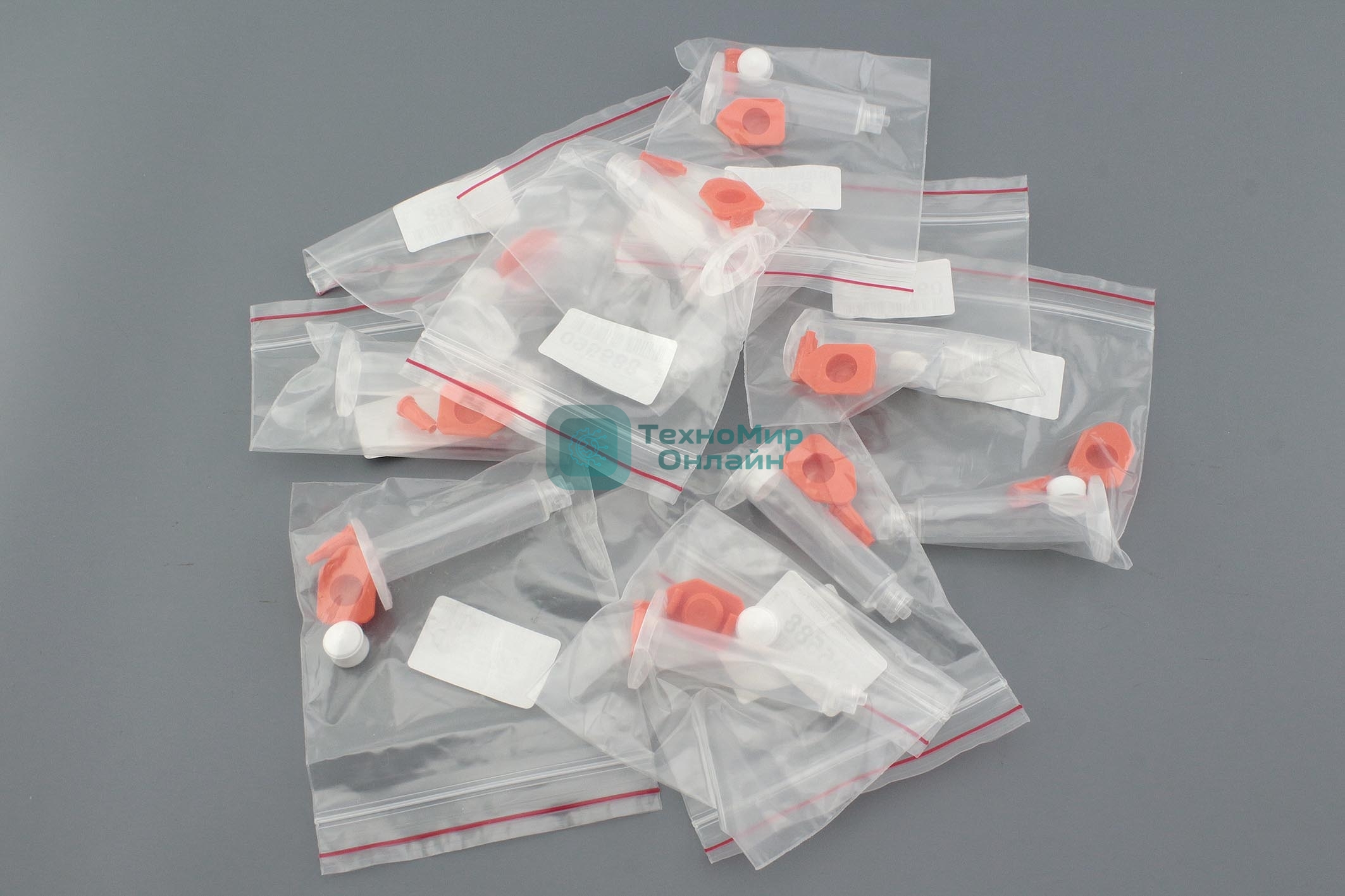 Промышленный шприц 5 мл с красной крышкой 10 шт