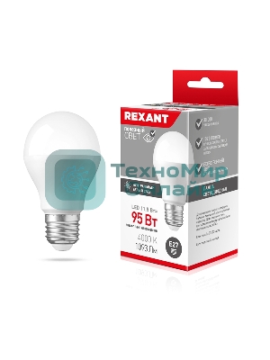 Лампа светодиодная Rexant груша A60 11,5 Вт E27 1093 лм 4000 K нейтральный свет