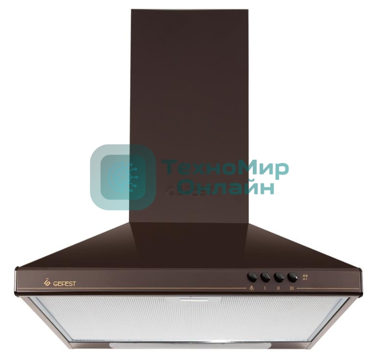 Вытяжка каминная Gefest ВО 11 К47 коричневый, 50 см, 300 куб. м/ч, 75 дБ