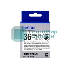 Картридж ленточный Epson LK-7WBVS (C53S657014) черный на белом (36 мм 8 м) для LabelWorks LW-900P LW-900
