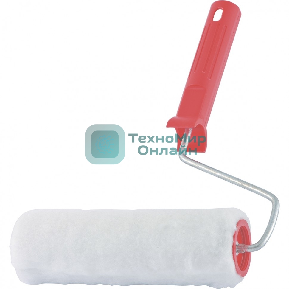 Валик Сибртех Искусственный мех, в сборе, 100 мм, D 48 мм, D ручки 6 мм, крепление шплинтом