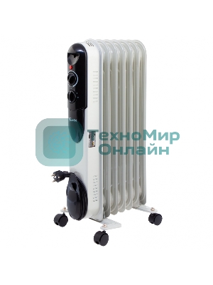 Обогреватель масляный MTX OCH-1500, белый, 1500 Вт, 15 м2, термостат