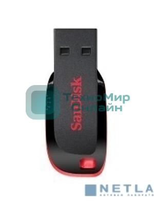 Флешка USB Sandisk CZ50 Cruzer Blade (SDCZ50-008G-B35), 8Gb, USB 2.0, R/W 15/4, черный/красный