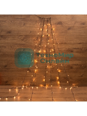 Елочная гирлянда с кольцом Neon-night 7 нитей по 1,8 метра, цвет диодов теплый белый, не соединяется