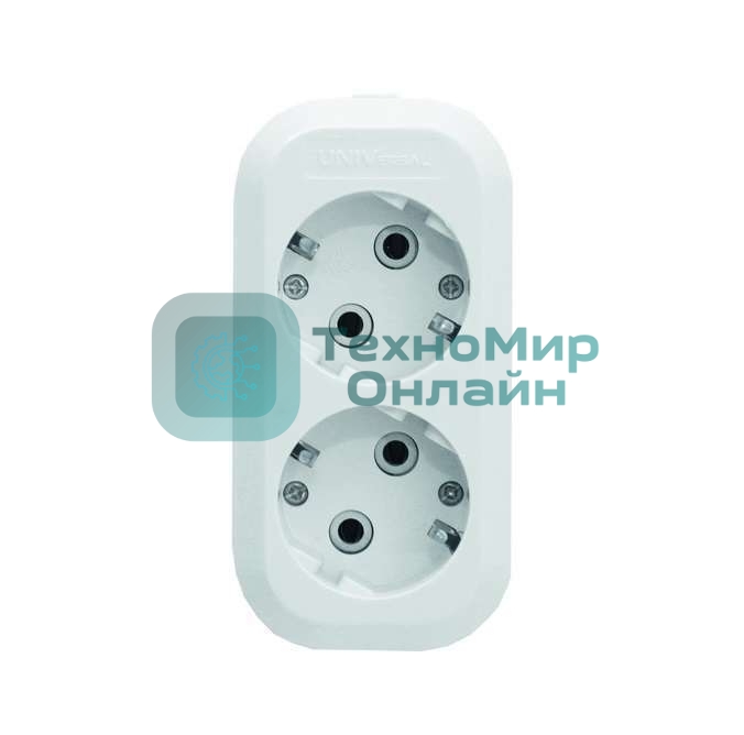 Колодка удлинителя 2-м АВС-пл. с заземл. UNIVersal E302