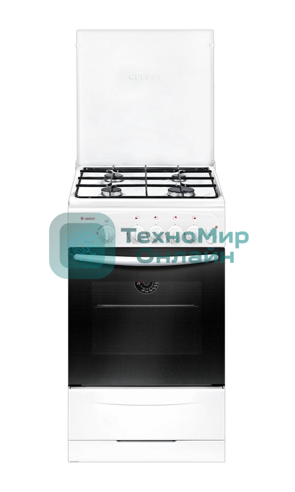 Плита газовая Gefest ПГ 3200-06 К33 белый, конфорок 4 шт, духовка 42 л, 50 см x 85 см x 57 см