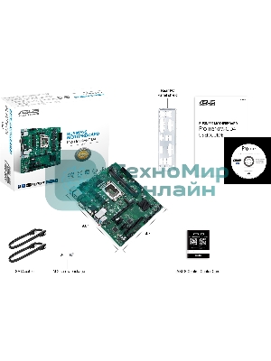 Материнская плата ASUS Pro H610M-C D4-CSM, LGA 1700, Intel H610, 2xDDR4, 4xSATA, 1xM.2, 1xPCI-E 4.0 x16, 1xPCI, 1xDP, 1xHDMI, 1xVGA, 1x 1Gb LAN, 2xUSB-A 2.0, 2xUSB-A 3.2 Gen 1, 3x3.5 мм, 7.1, Micro-ATX
