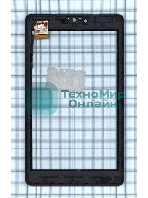 Сенсорное стекло (тачскрин) для Irbis TZ730, черное с рамкой
