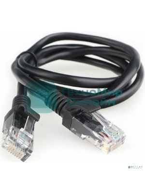 Патч-корд CCA light UTP Гарнизон PC-UTP-5e-1-BK cat.5e, 1м, литой, многожильный черный