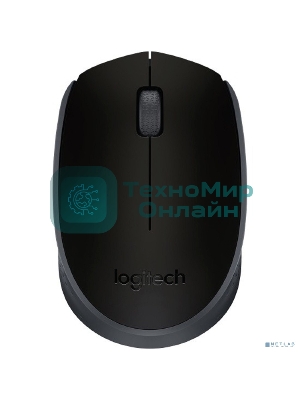 Мышь беспроводная Logitech M171 черный/серый, 1000 dpi, радиоканал, USB, кнопки - 3