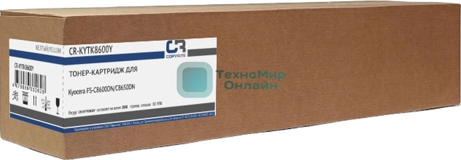 Картридж лазерный CopyRite CR-KYTK8600Y TK-8600Y желтый (20000 стр.) для Kyocera FS-C8600DN/C8650DN
