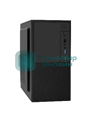 Компьютерный корпус Minitower ExeGate BAA-308UC-UNS450 (mATX, БП UNS450 с вент. 12см, 1хUSB/1хUSB 3.0/1хTypeC, HD Audio, черный)