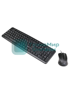 Комплект клавиатура+мышь Oklick 600M проводной, USB, 1200 DPI, чёрный