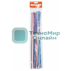 Хомут-стяжкa нeйлонoвая Rexant 400x4,8 мм, цветная, упаковка 25 шт.