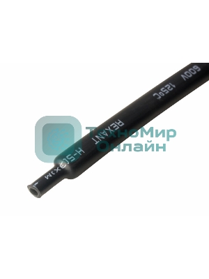 Трубка термоусадочная Rexant 18.0/6.0 1м с клеев. подсл. черный