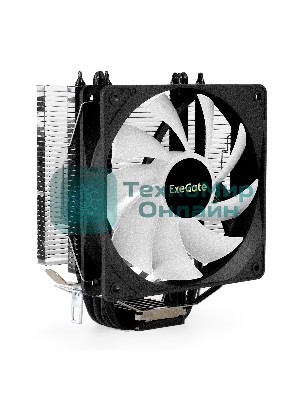 Кулер для процессора ExeGate Dark Magic EE400XL-PWM.ARGb серебристый, 120 мм, алюминий/медь, 2400 об/мин, 37 дБ, 4 pin, 125 Вт, 155 мм
