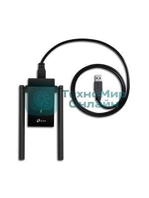Адаптер TP-Link AC1300Mbps Dual-band High-Gain wireless USB adapter, 867Mbps at 5G and 400Mbps at 2.4G, two high gain antennas, USB 3.0, USB extension cable, support wave 2 MU-MIMO, full compatible with Windows and macOS.